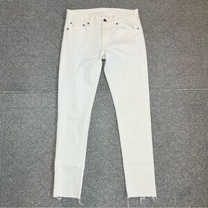 Polo Ralph Lauren Tompkins Skinny Jeans Womens Size 29 White Denim Raw Hems